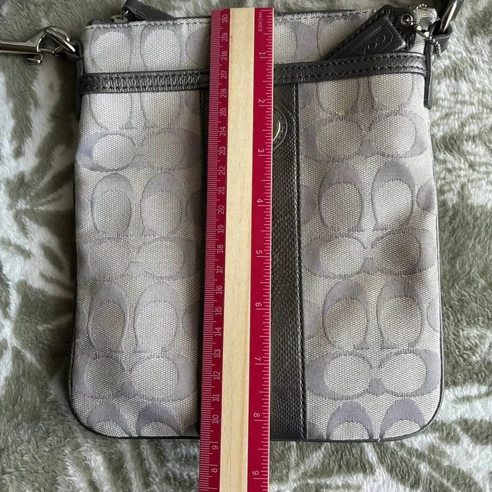 Coach Silver and Gray Signature Crossbody Bag